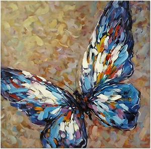 300x296 Blue Butterfly - Impressionism Oil Painting
