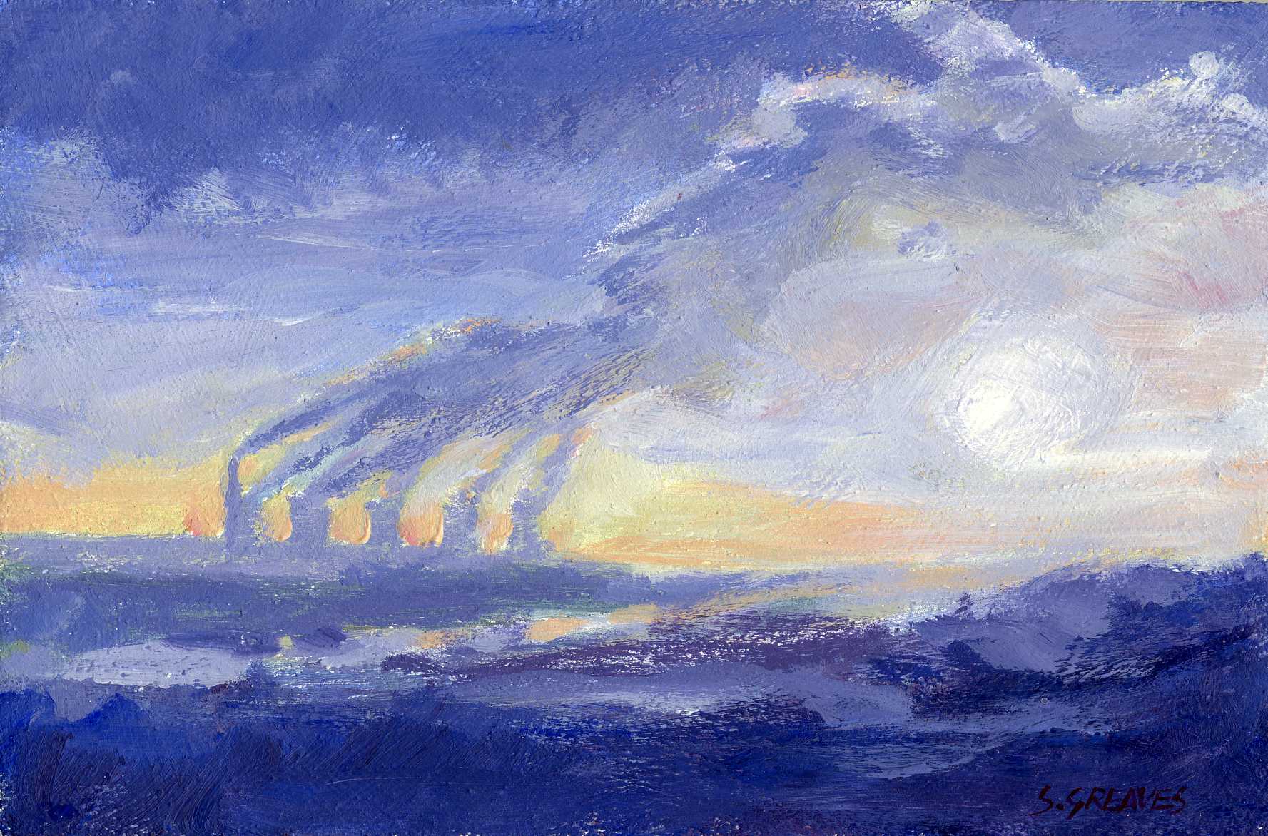 1777x1172 Ratcliff On Soar Power Station - Impressionism Painting
