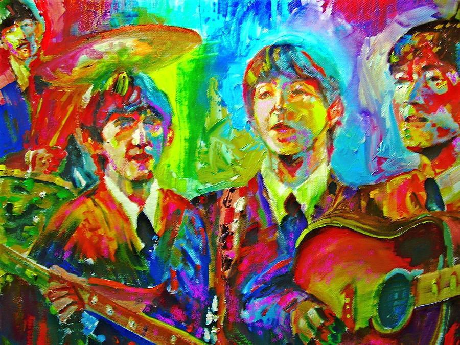 900x675 Beatles Impressionism Painting By Leland Castro - Impressionism Painting