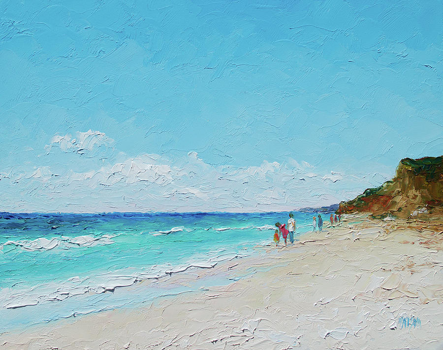 900x712 Ditch Plains Beach Montauk Hamptons Ny Painting By Jan Matson - Impressionist Beach Painting