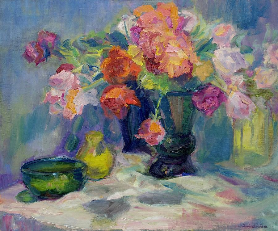 900x748 Fiesta Of Flowers - Impressionist Flower Painting