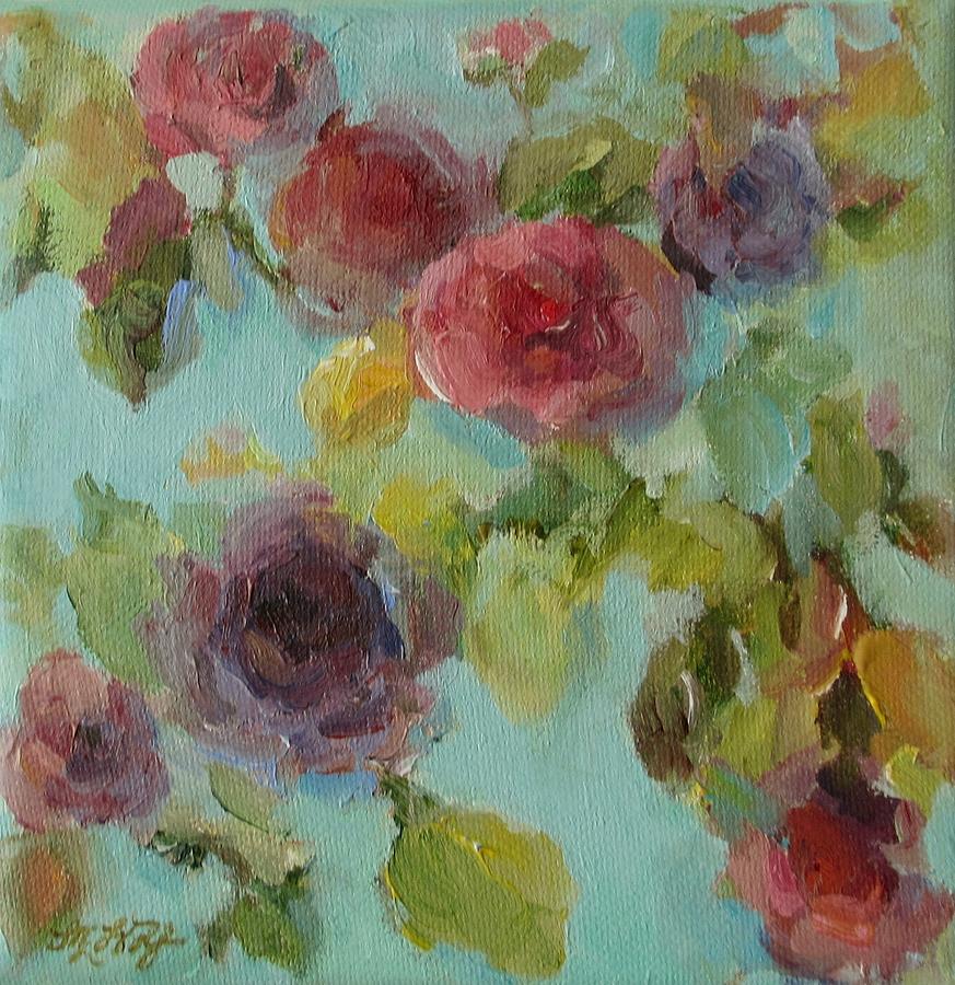 873x900 Impressionist Floral Painting By Mary Wolf - Impressionist Flower Painting