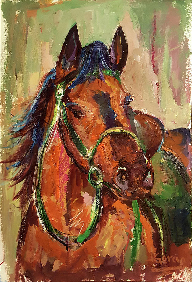 613x900 Impressionist Horse Painting By Janet Garcia - Impressionist Horse Painting