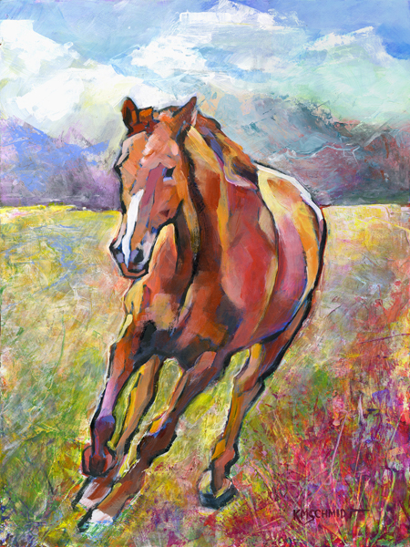 450x600 Just Landscape Animal Floral Garden Still Life Paintings By - Impressionist Horse Painting