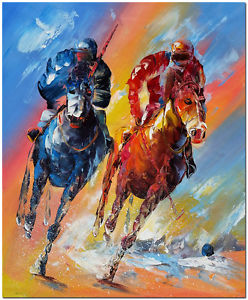 248x300 Polo Art - Impressionist Horse Painting