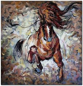 292x300 Hand Painted Impressionist Horse Oil Painting 20x20 - Impressionist Horse Painting