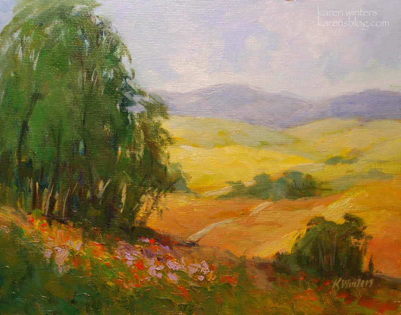 800x630 Golden Meadows - Impressionist Landscape Painting