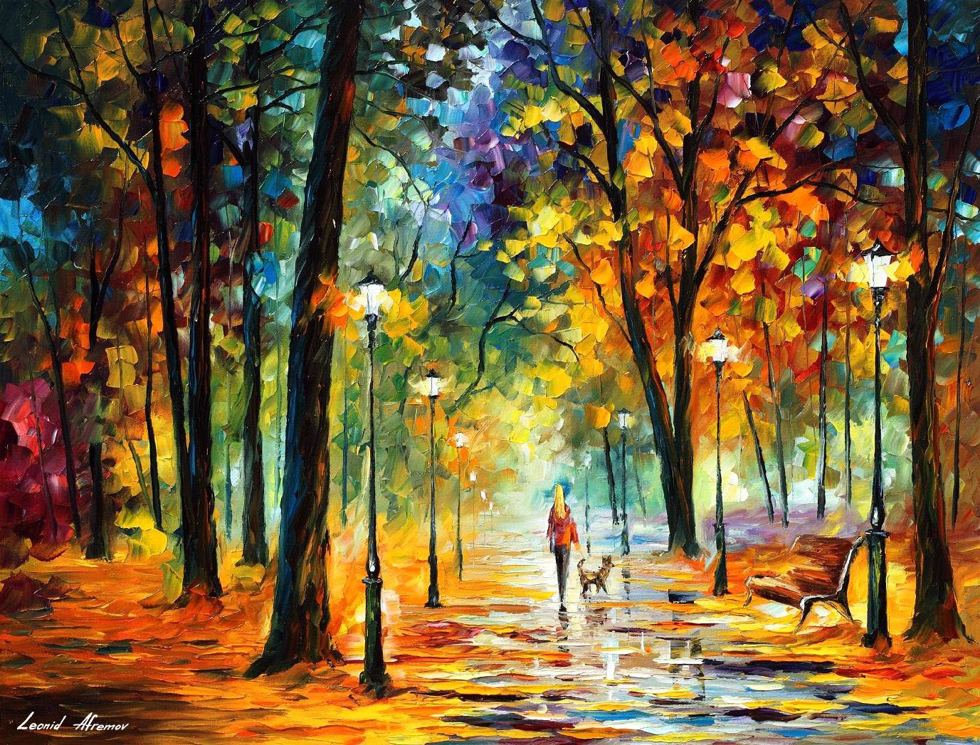 1377x1047 Improvisation Of Nature Palette Knife Oil Painting On Canvas By - Improvisation Painting