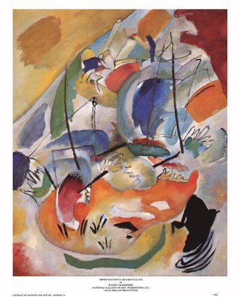 353x432 Improvisation 31 (Sea Battle) 1913 Painting By Wassily Kandinsky - Improvisation Painting