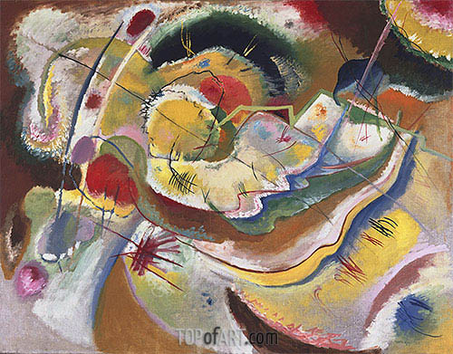500x391 Little Painting With Yellow (Improvisation) Kandinsky Painting - Improvisation Painting