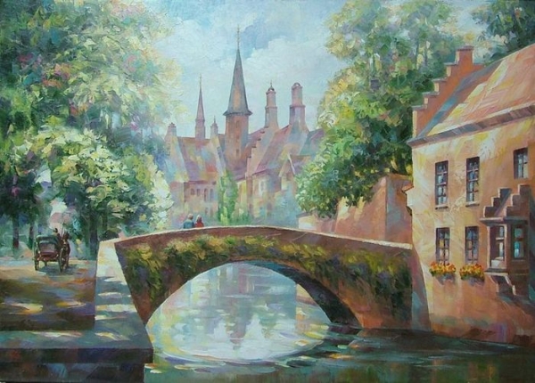 600x430 Buy Walk In Bruges Painting - In Bruges Painting