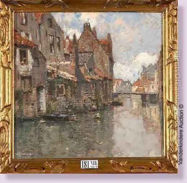 600x587 Coin De Bruges Oil Painting Reproduction By Hendrick, Henri - In Bruges Painting