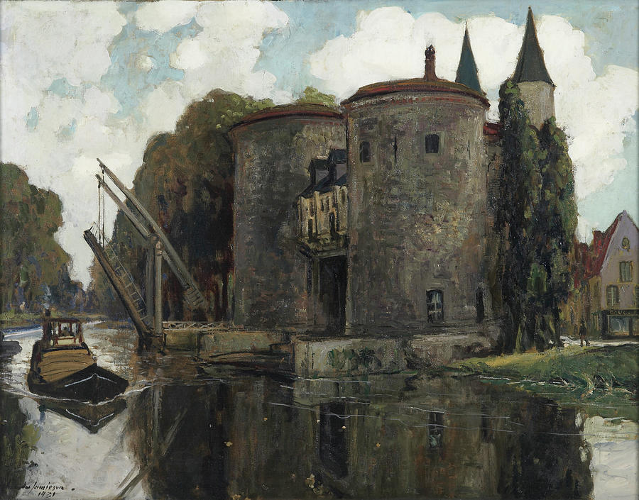900x705 Old Drawbridge, Bruges Painting By Alexander Jamieson - In Bruges Painting