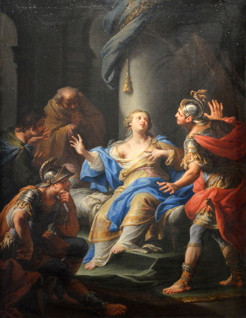 814x1050 Lucretia Lamenting Her Disgrace Andrea Casali - In Disgrace Painting