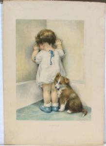 218x300 Original Unframed Bessie Pease Gutmann Print In Disgrace C1930 - In Disgrace Painting