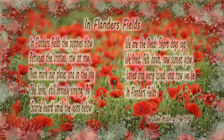 900x562 Memorial Day In Flanders Fields Typography Painting By Georgeta - In Flanders Fields Painting