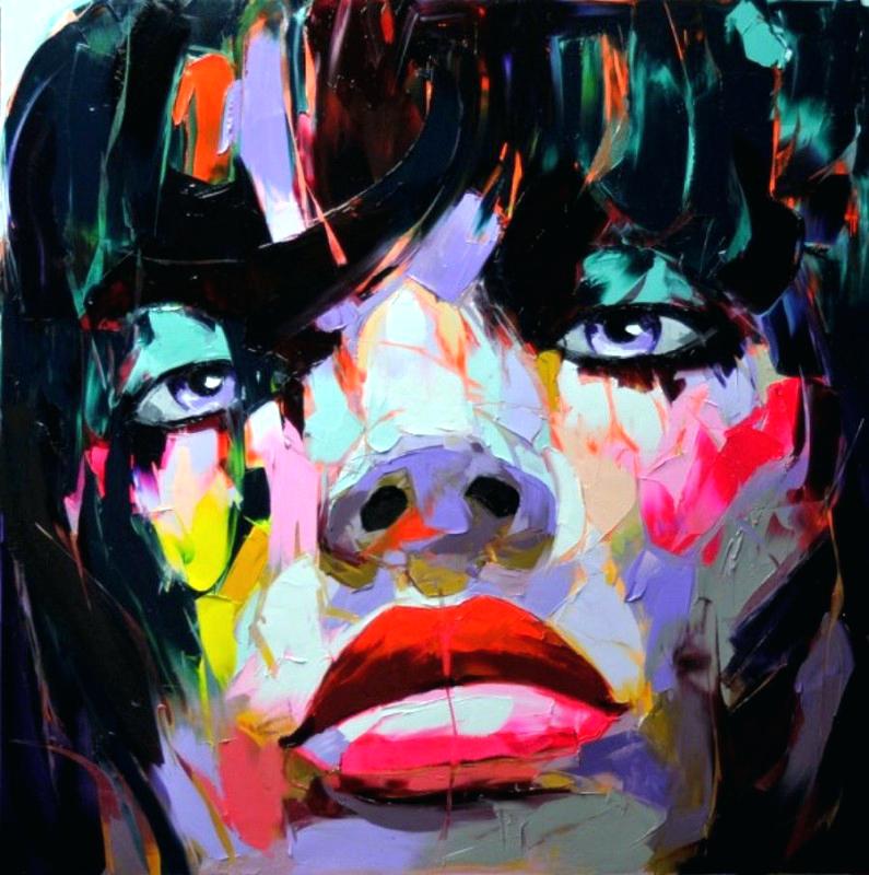 795x800 Cool Paintings Colorful Wall Pictures Lady Figure Portrait Oil - In Painting