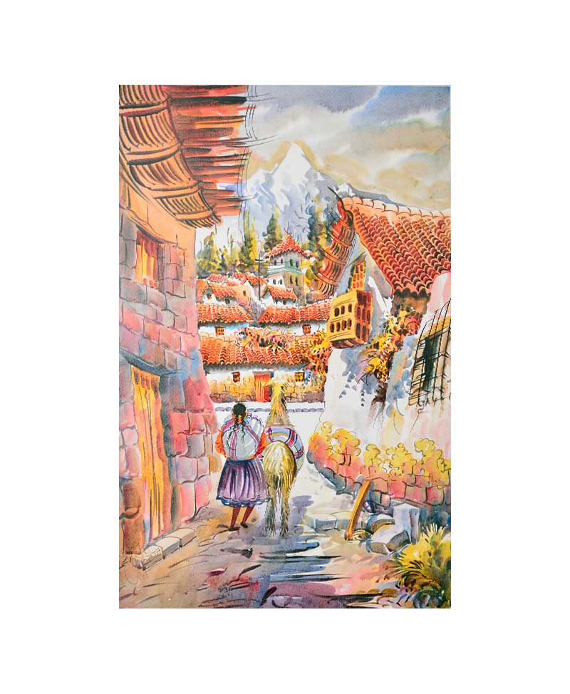800x974 Painting Of Cusco - Inca Painting