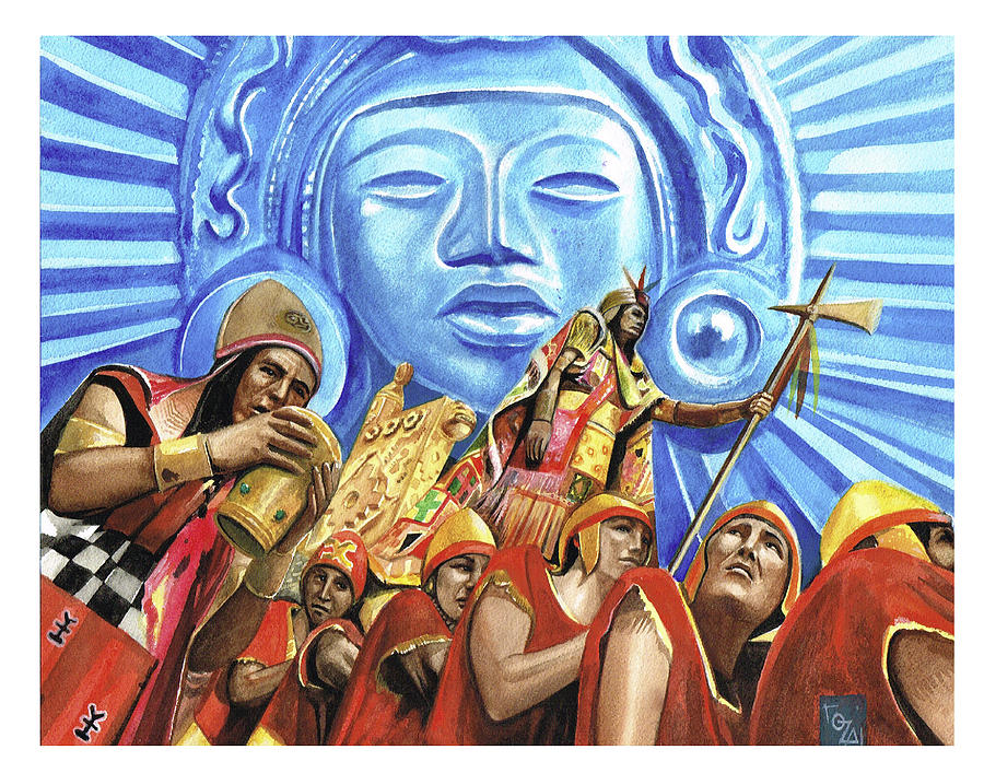 900x707 Sapa Inca Painting By Oscar Zaquinaula - Inca Painting