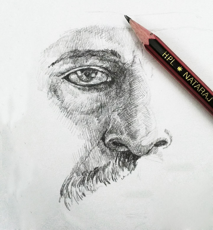 720x779 Incomplete Man Deepak Musale's Painting - Incomplete Painting