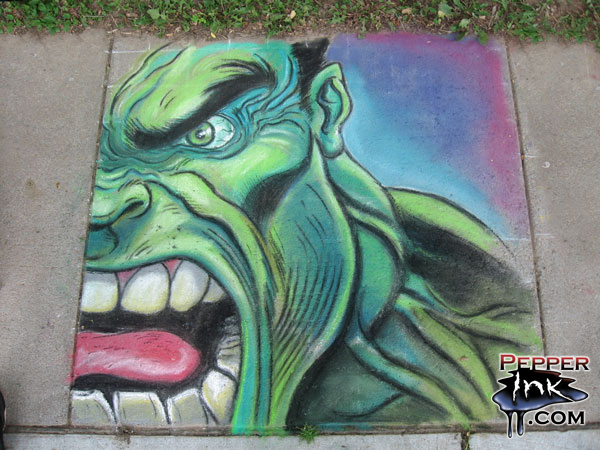 600x450 Library Chalk Art Class 2008 The Incredible Hulk - Incredible Hulk Painting