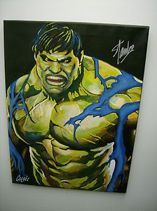 224x300 Stan Lee Signed The Incredible Hulk Pop Art Canvas Painting Proof - Incredible Hulk Painting