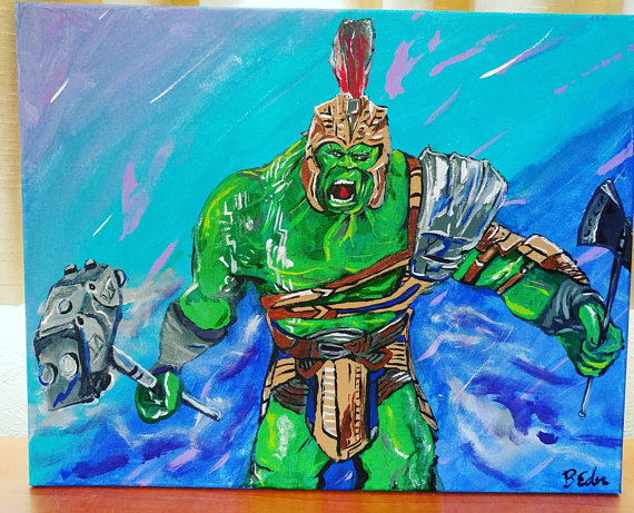 570x461 The Incredible Hulk Painting On Canvas Thor Ragnarok - Incredible Hulk Painting