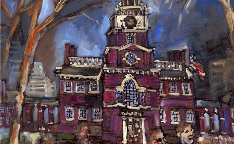 800x491 Independence Hall Abstract Painting Painting For Home - Independence Hall Painting