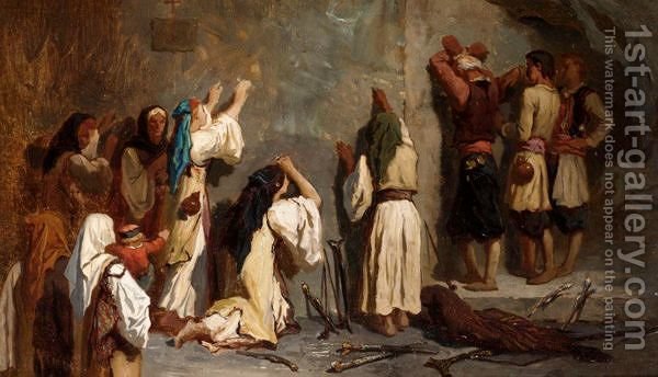 600x344 Scene From The Greek War Of Independence Continental School - Independence Painting