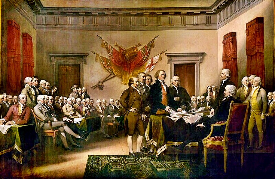 890x580 Boston 1775 John Adams Views Trumbull's Painting Of The Congress - Independence Painting