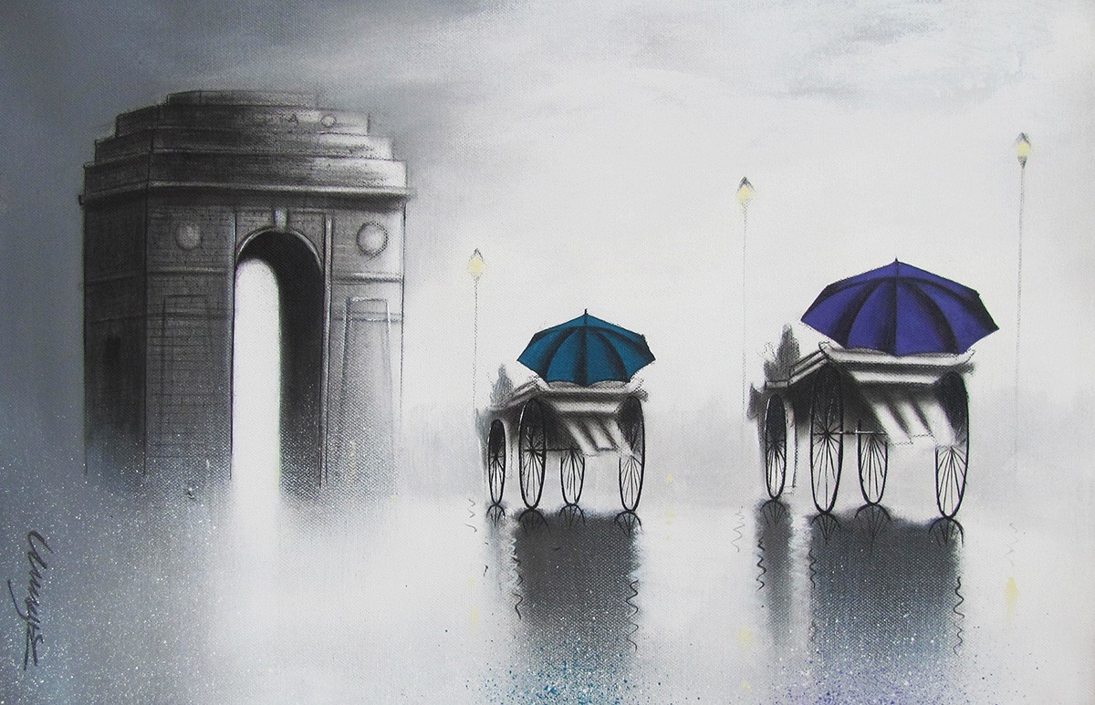 1200x773 Buy India Gate 2 Painting By Somnath Bothe Online - India Gate Painting