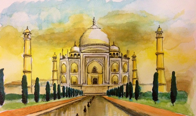 650x384 Indian Heritage Paintings - India Gate Painting
