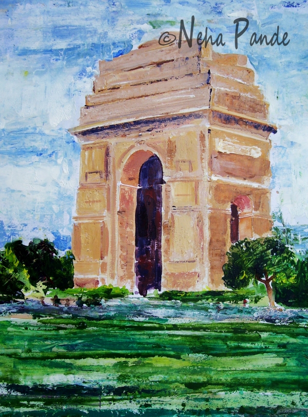 600x813 India Gate - India Gate Painting
