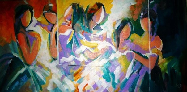 605x300 Modern Abstract Paintings For Home Decor Art By Famous Indian - Indian Abstract Painting