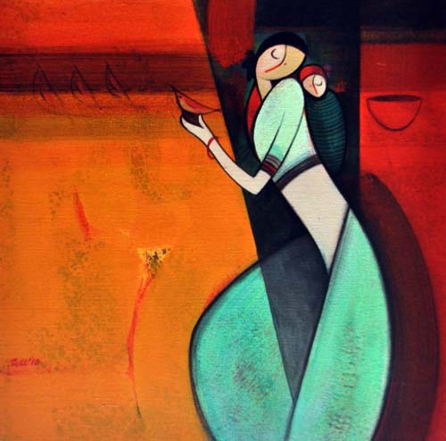 500x494 Gallery Pradarshak On View - Indian Abstract Painting