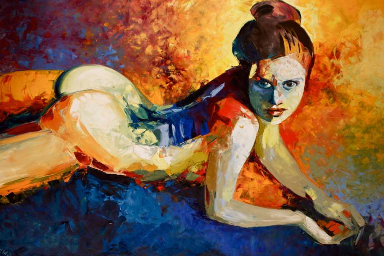 770x513 Saatchi Art Indian Love Painting By Cesare Maestrelli - Indian Acrylic Painting