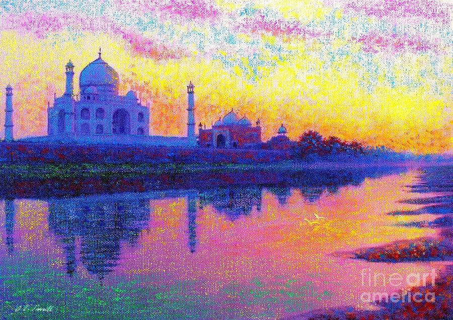 900x635 Taj Mahal, Reflections Of India Painting By Jane Small - Indian Acrylic Painting