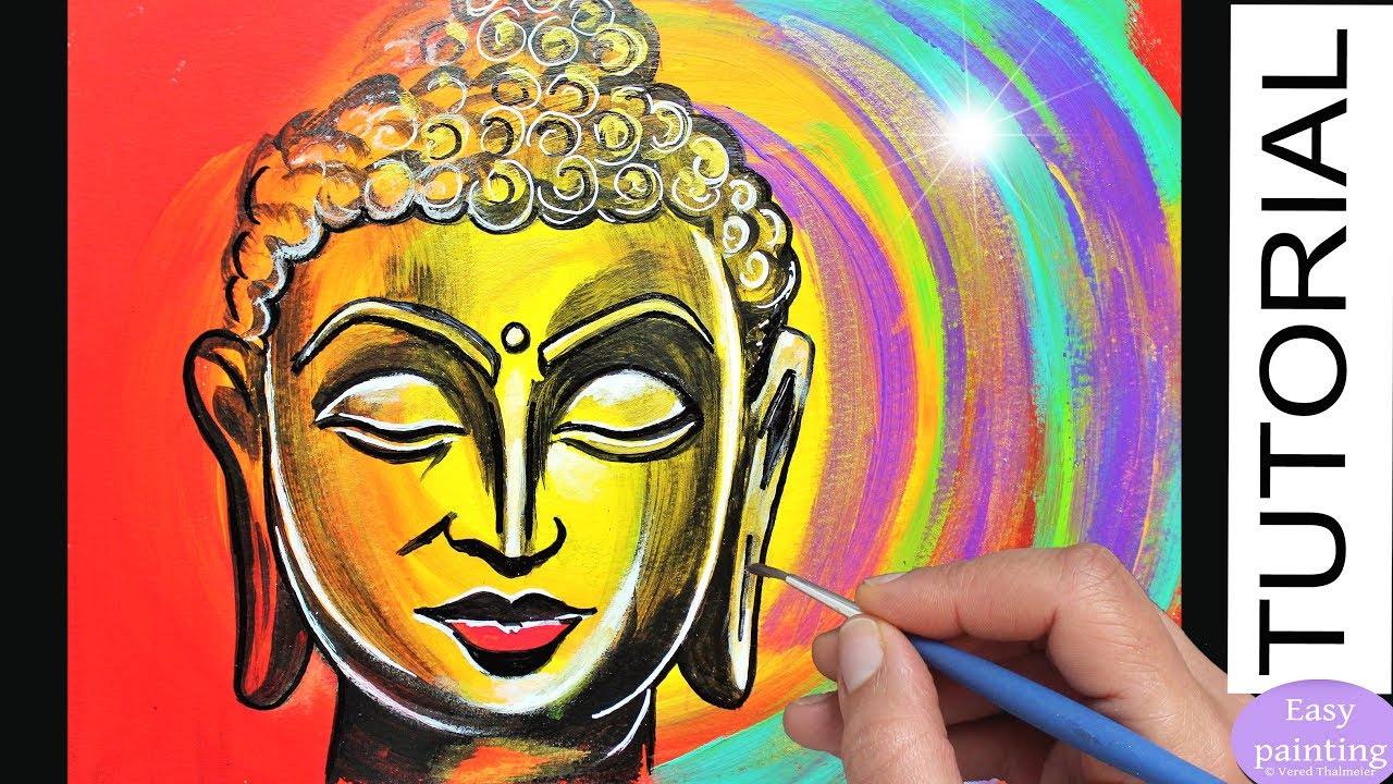 1280x720 How To Paint Gautama Buddha. Portrait Indian Buddhism Painting - Indian Buddha Painting