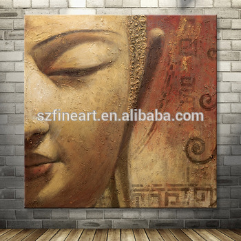 350x350 Indian Buddha Face Canvas Oil Painting For Home Decoration - Indian Buddha Painting