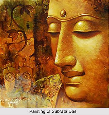 350x370 Lord Buddha Painting Figurative Indian Art Promoter Paintings - Indian Buddha Painting