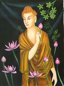 222x300 Buddha Painting Handmade Buddhist Oil On Canvas Indian Buddhism - Indian Buddha Painting