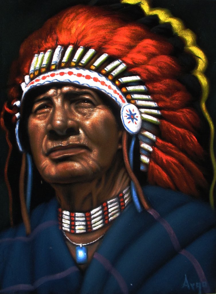 Indian Chief Oil Painting at PaintingValley.com | Explore collection of ...