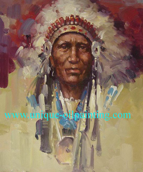 474x568 Indian Oil Painting, Oil Painting Reproduction, China Oil Painting - Indian Chief Oil Painting