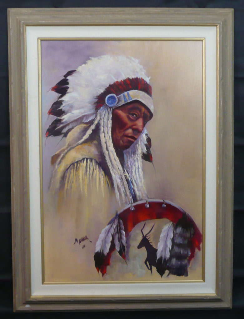 781x1024 Original Oil Painting Arizona Desert And Southwest Original Art - Indian Chief Oil Painting