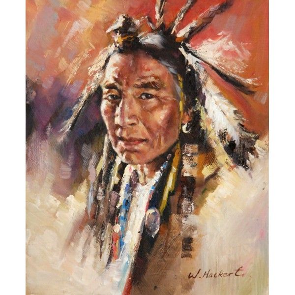 600x600 Help Each Other Western With Select Materials Oil Painting - Indian Chief Oil Painting