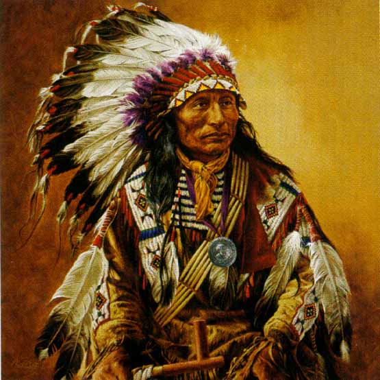 555x554 Wildlife Art Prints Plus Original Paintings With A Wide Selection - Indian Chief Painting