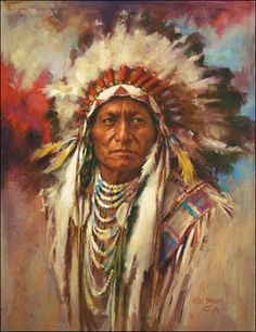 236x306 Chief Black Chicken, Yankton Dakota (Sioux) Black Chickens - Indian Chief Painting