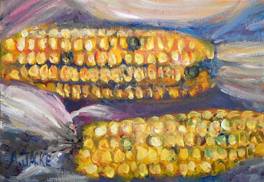 900x619 Indian Corn Painting By Anna Jacke - Indian Corn Painting