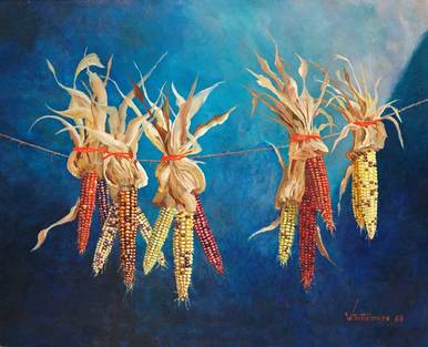 386x313 Indian Corn By Don Whittemore Piece Time Puzzles - Indian Corn Painting