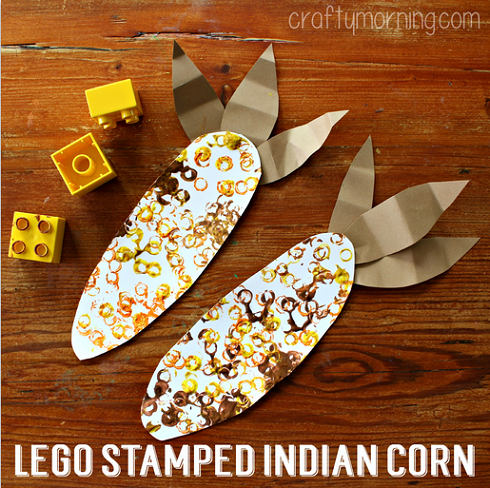 490x488 Lego Stamped Indian Corn Craft For Kids - Indian Corn Painting
